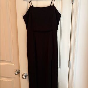 Naked Zebra Black Spaghetti-Strap Midi Dress